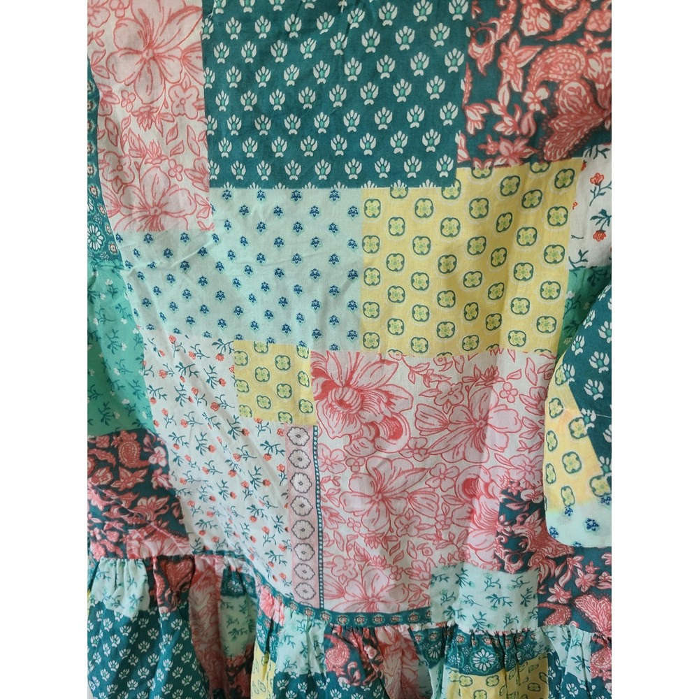 NWT Simply Southern Patchwork Floral Knee Length V neck Shortsleeve Size S - Picture 6 of 6